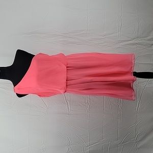 NWT - Adrianna Coral One Shoulder Chiffon Cocktail Dress | Size 12